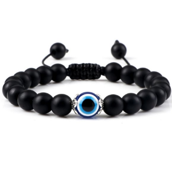 Evil Eye Bracelet,Onyx Bracelet,Hamsa Bracelet,Good Luck Bracelet - Picture 1 of 1